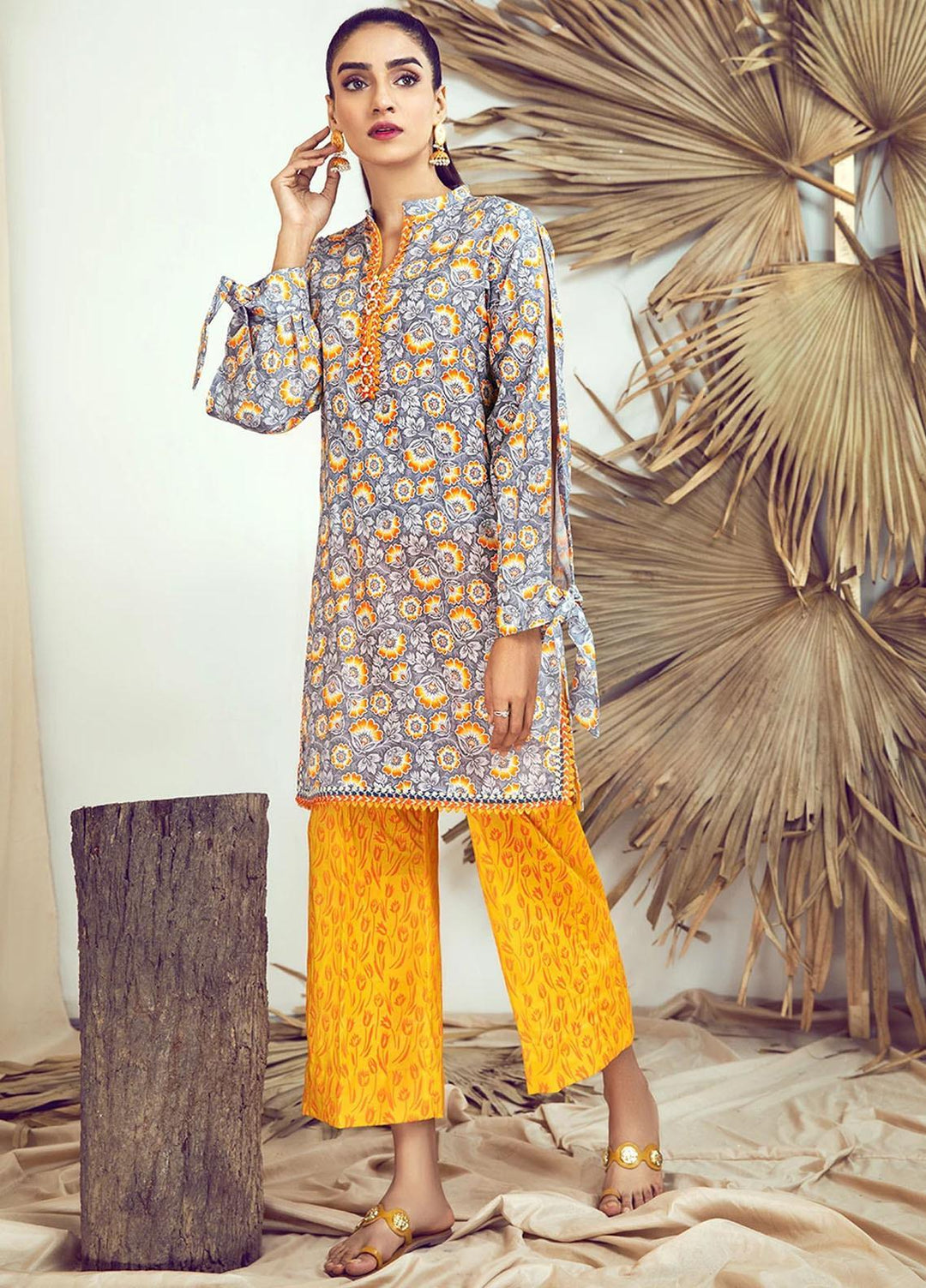 Rangoli by Ittehad Textiles Printed Lawn Suits Unstitched 2 Piece ITD21R 21422A-YLW - Summer Collection