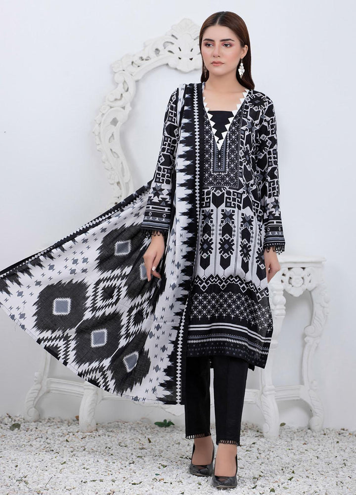 Rangreza By ZS Textiles Printed Lawn Suits Unstitched 3 Piece ZS21BW 01 - Black & White Collection