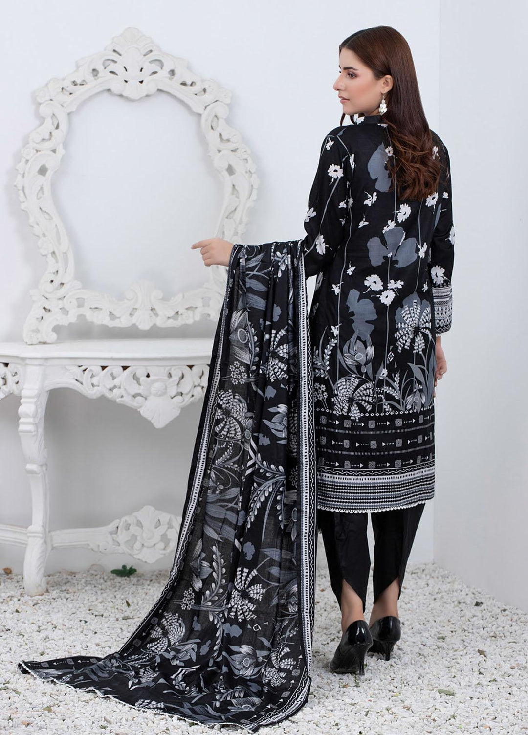 Rangreza By ZS Textiles Printed Lawn Suits Unstitched 3 Piece ZS21BW 03 - Black & White Collection