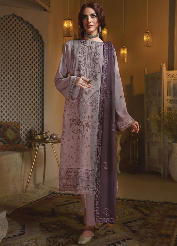 Rayon by Sifa  Embroidered  Suits Unstitched 3 Piece SF21RW SR21-05 Mauve Petal - Winter Collection