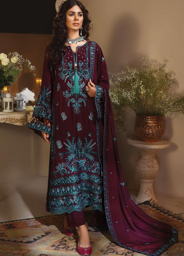 Rayon by Sifa  Embroidered  Suits Unstitched 3 Piece SF21RW SR21-08 Plum Wine - Winter Collection