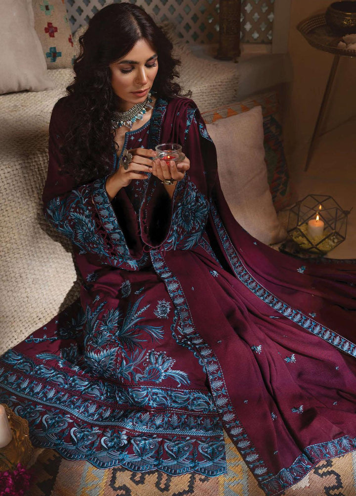 Rayon by Sifa  Embroidered  Suits Unstitched 3 Piece SF21RW SR21-08 Plum Wine - Winter Collection