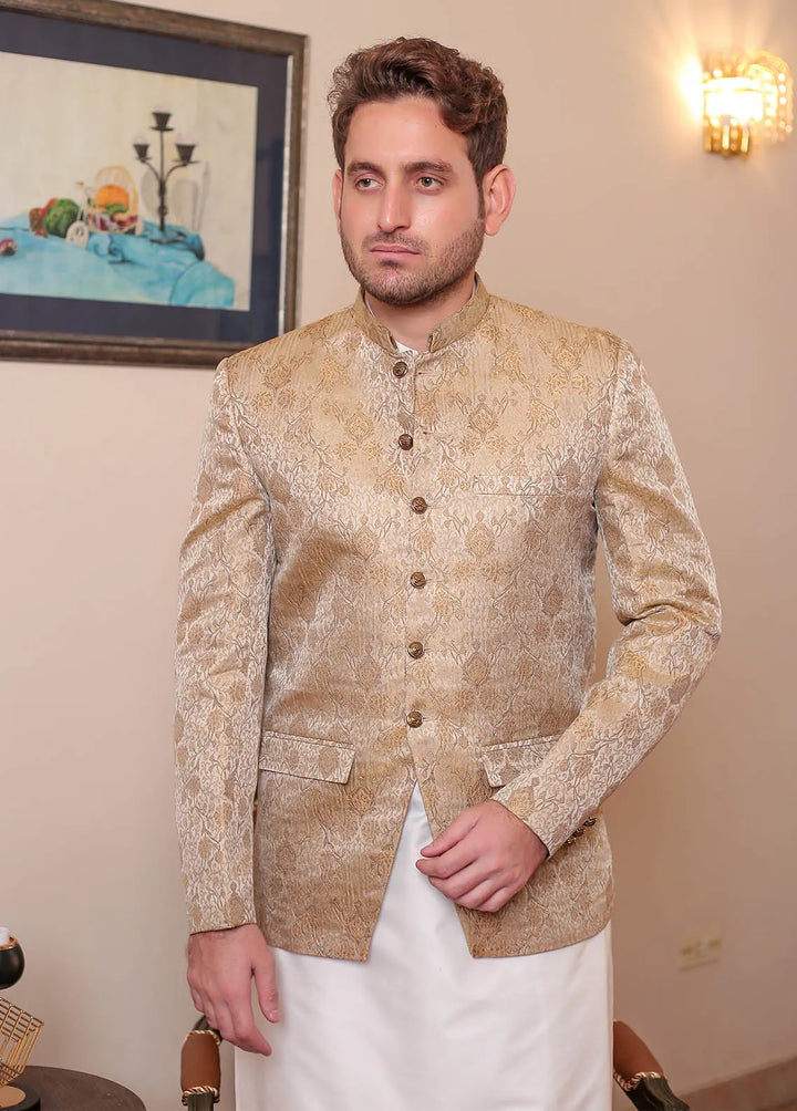 Real Image Jamawar Fancy Men Prince Coat - OPC - 005