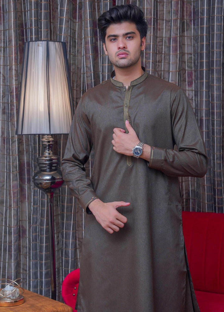 Real Image  Formal Kameez Shalwar for Men -  D-520 Green