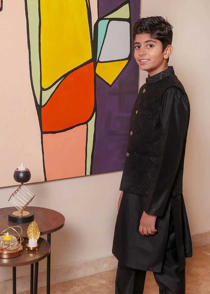 Real Image Raw Silk Formal Boys Fancy Waistcoat - OKW-044