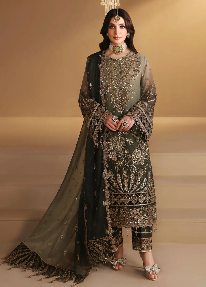 Reena By Alizeh Embroidered Chiffon Suit Unstitched 3 Piece AFB24RW D-02 Jiya - Formal Collection