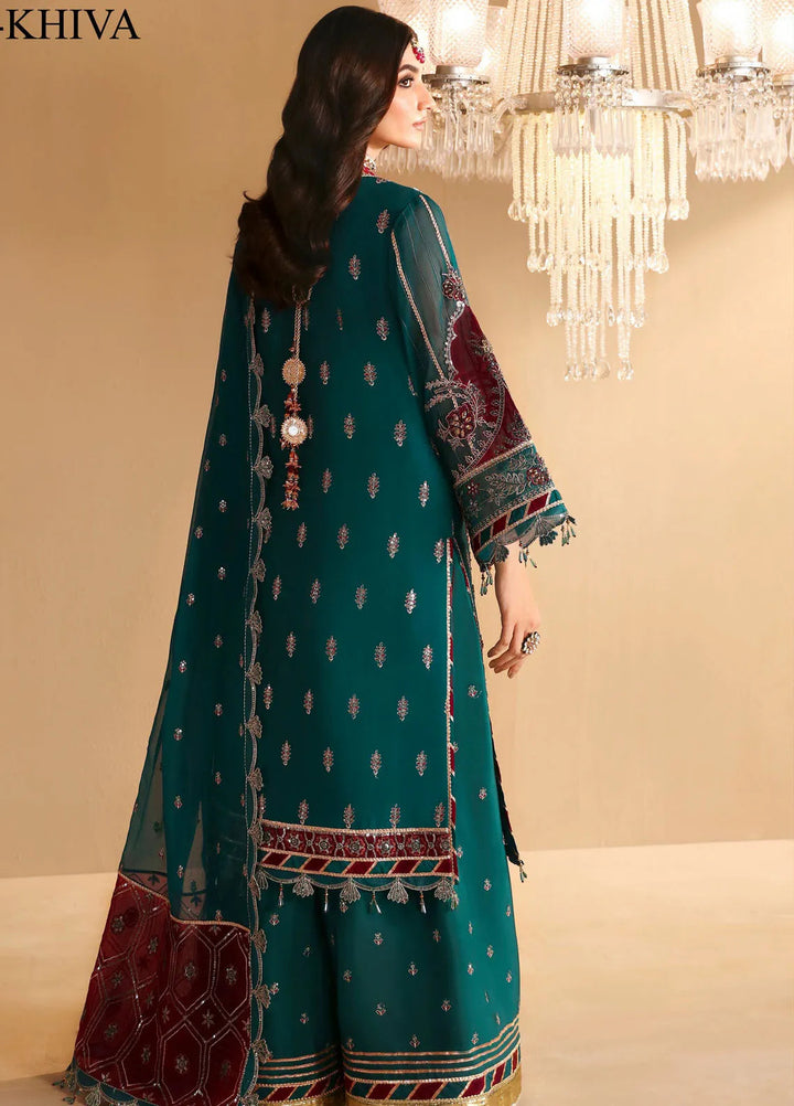 Reena By Alizeh Embroidered Chiffon Suit Unstitched 3 Piece AFB24RW D-04 Khiva - Formal Collection