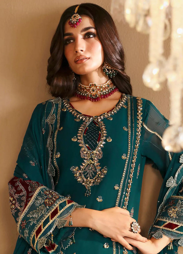 Reena By Alizeh Embroidered Chiffon Suit Unstitched 3 Piece AFB24RW D-04 Khiva - Formal Collection