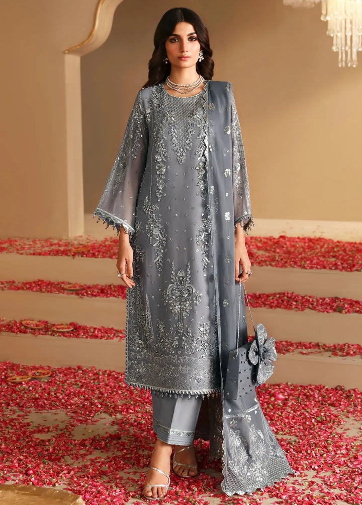 Reena By Alizeh Embroidered Chiffon Suit Unstitched 3 Piece AFB24RW D-08 Sophia - Formal Collection
