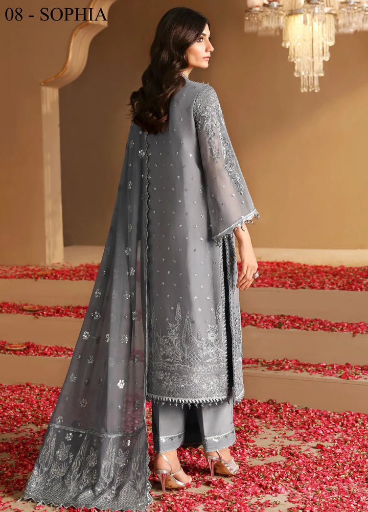 Reena By Alizeh Embroidered Chiffon Suit Unstitched 3 Piece AFB24RW D-08 Sophia - Formal Collection