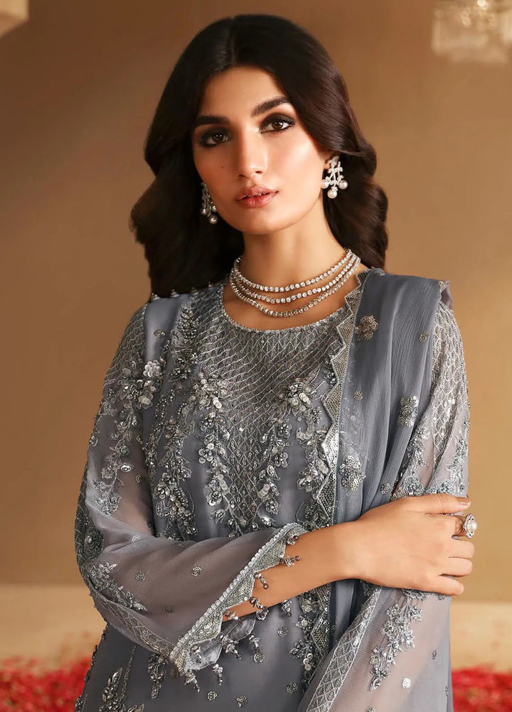 Reena By Alizeh Embroidered Chiffon Suit Unstitched 3 Piece AFB24RW D-08 Sophia - Formal Collection