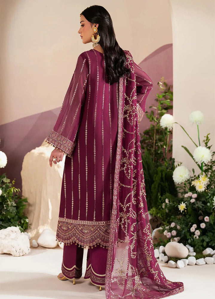 Reena by Alizeh Fashion Embroidered Chiffon Suit Unstitched 3 Piece AFB25RE D-4034 Dusk - Formals Collection