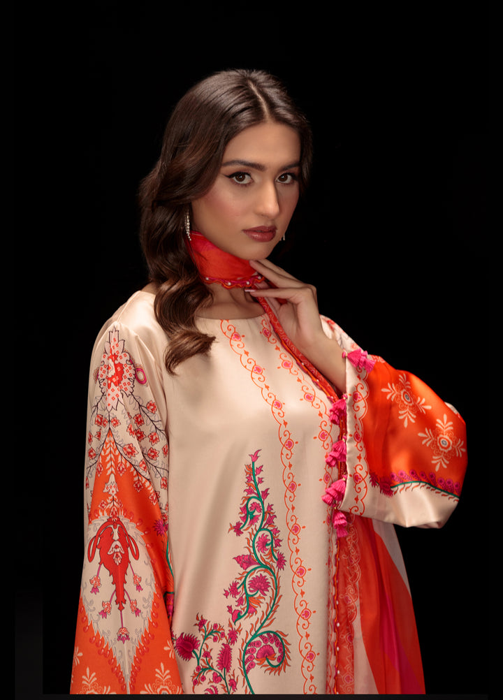 Reet Clothing Pret printed Silk 2 Piece Suit Blush Elegance