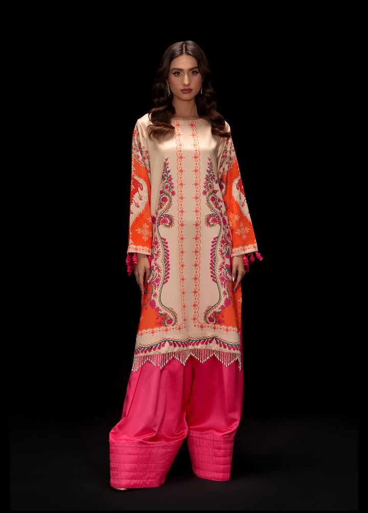 Reet Clothing Pret printed Silk 2 Piece Suit Blush Elegance