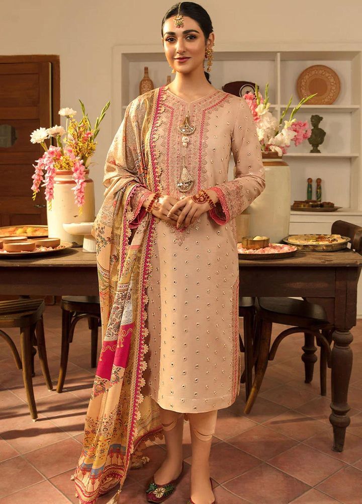 Rehmat By Rang Rasiya Embroidered Lawn Suits Unstitched 3 Piece RR23RL D-02 Haya - Luxury Eid Collection