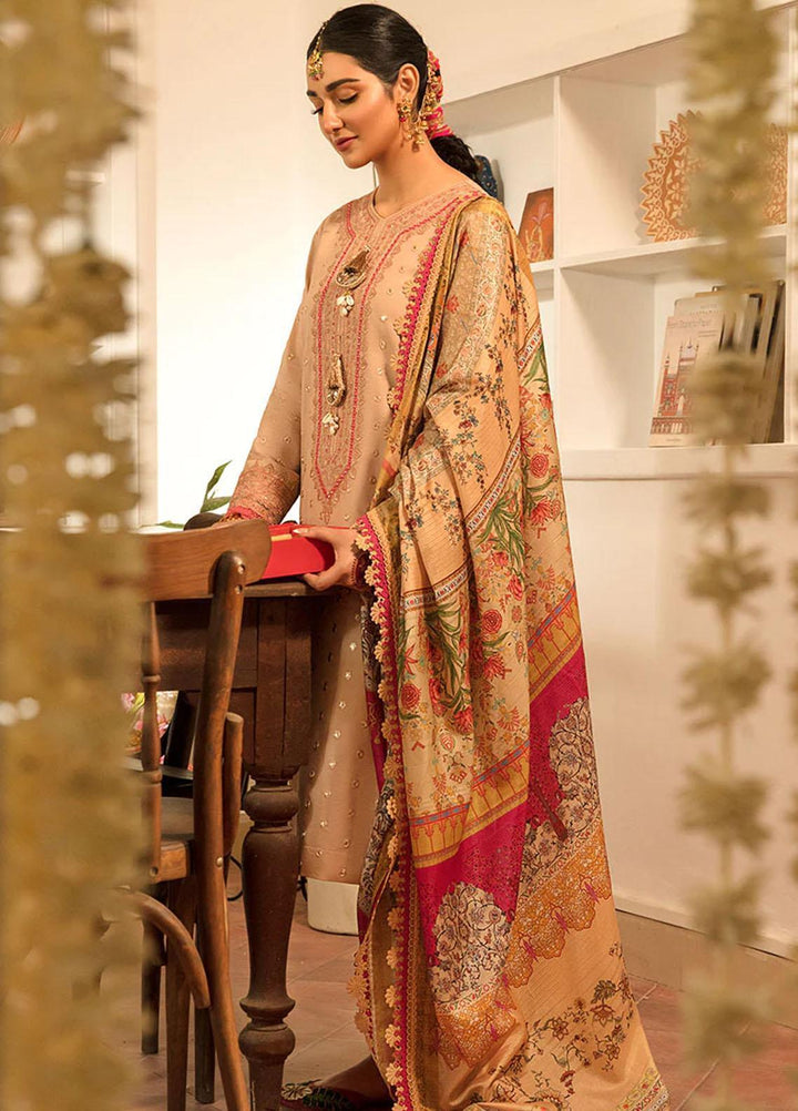 Rehmat By Rang Rasiya Embroidered Lawn Suits Unstitched 3 Piece RR23RL D-02 Haya - Luxury Eid Collection