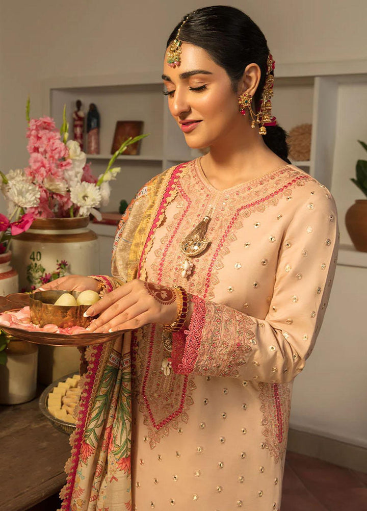 Rehmat By Rang Rasiya Embroidered Lawn Suits Unstitched 3 Piece RR23RL D-02 Haya - Luxury Eid Collection