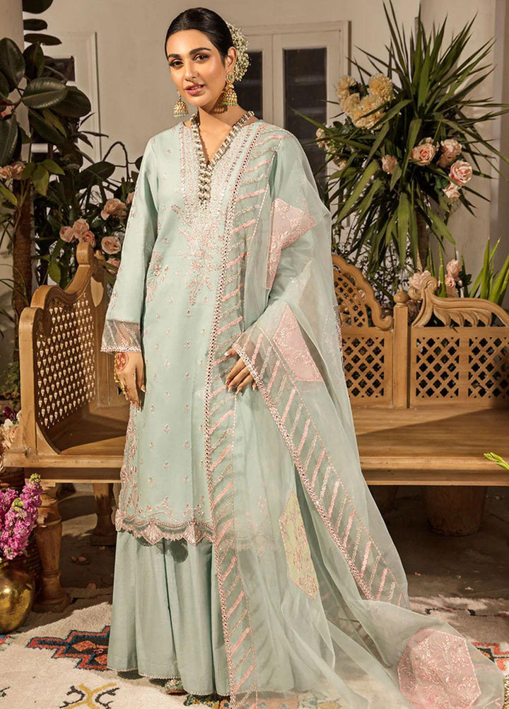 Rehmat By Rang Rasiya Embroidered Lawn Suits Unstitched 3 Piece RR23RL D-03 Amyra - Luxury Eid Collection