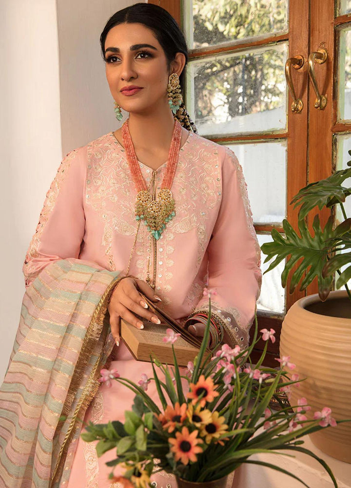 Rehmat By Rang Rasiya Embroidered Lawn Suits Unstitched 3 Piece RR23RL D-05 Rania - Luxury Eid Collection