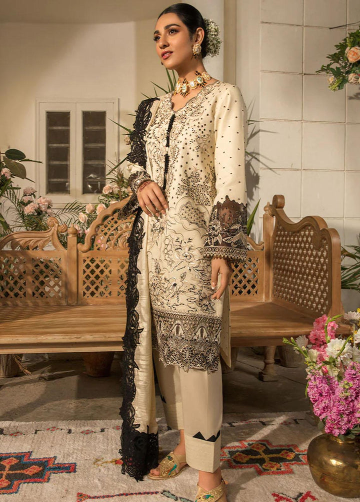 Rehmat By Rang Rasiya Embroidered Lawn Suits Unstitched 3 Piece RR23RL D-06 Ayleen - Luxury Eid Collection