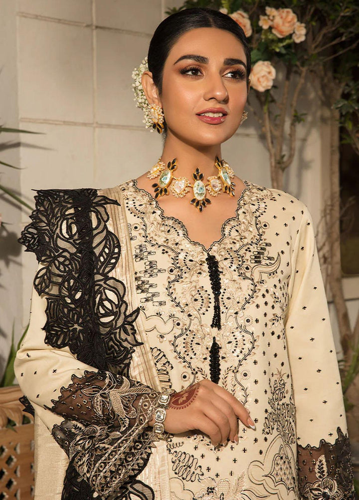 Rehmat By Rang Rasiya Embroidered Lawn Suits Unstitched 3 Piece RR23RL D-06 Ayleen - Luxury Eid Collection