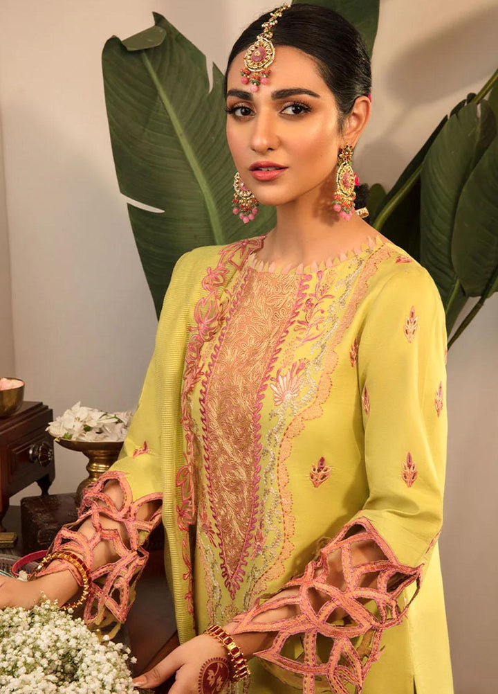 Rehmat By Rang Rasiya Embroidered Lawn Suits Unstitched 3 Piece RR23RL D-07 Meharmah - Luxury Eid Collection