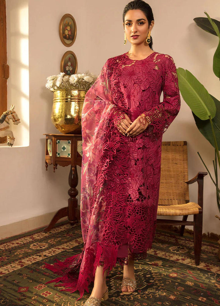 Rehmat By Rang Rasiya Embroidered Lawn Suits Unstitched 3 Piece RR23RL D-08 Aysel - Luxury Eid Collection