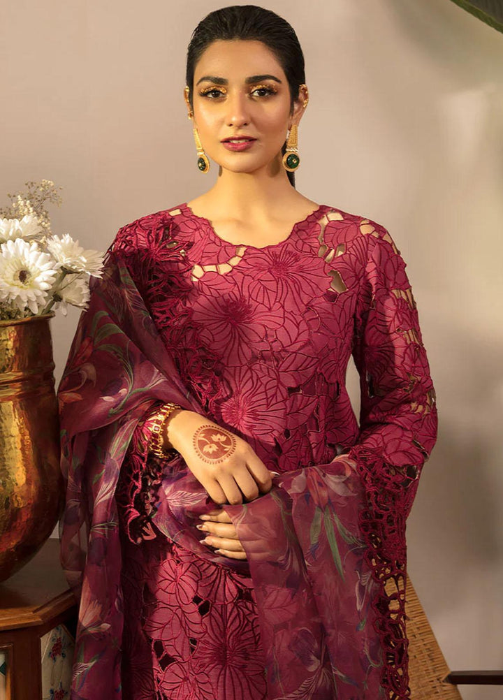 Rehmat By Rang Rasiya Embroidered Lawn Suits Unstitched 3 Piece RR23RL D-08 Aysel - Luxury Eid Collection