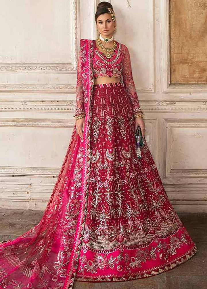 Republic WomensWear Embroidered Net Suits Unstitched 3 Piece RW21WU D-01 (Oeillet Rouge) - Luxury Formals Collection