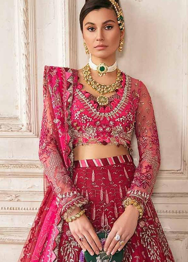Republic WomensWear Embroidered Net Suits Unstitched 3 Piece RW21WU D-01 (Oeillet Rouge) - Luxury Formals Collection