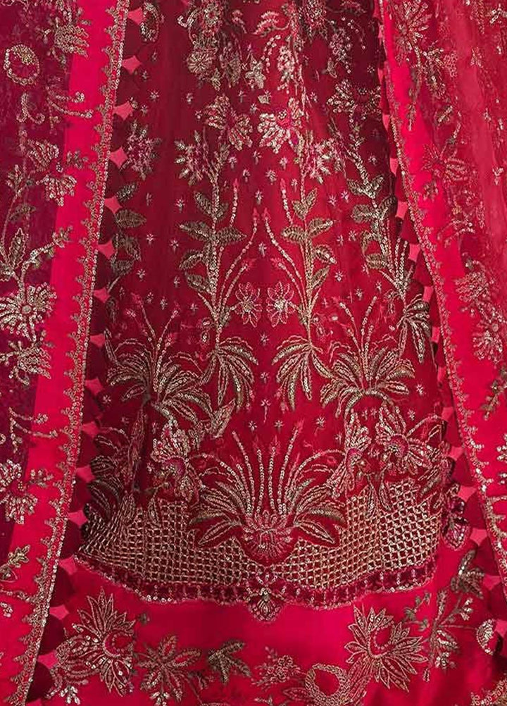 Republic WomensWear Embroidered Net Suits Unstitched 3 Piece RW21WU D-01 (Oeillet Rouge) - Luxury Formals Collection