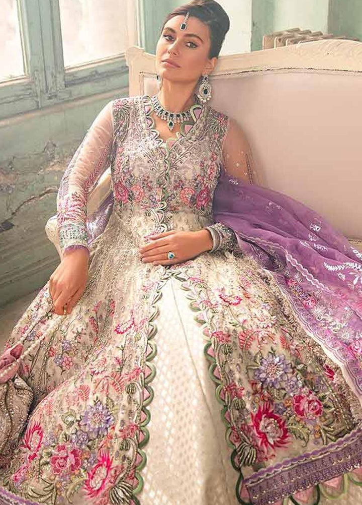 Republic WomensWear Embroidered Net Suits Unstitched 3 Piece RW21WU D-03 (Gardenia) - Luxury Formals Collection