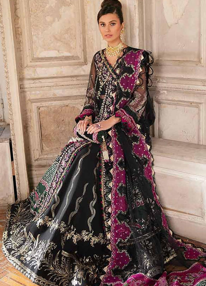 Republic WomensWear Embroidered Net Suits Unstitched 3 Piece RW21WU D-06 (Dahlia Noir) - Luxury Formals Collection