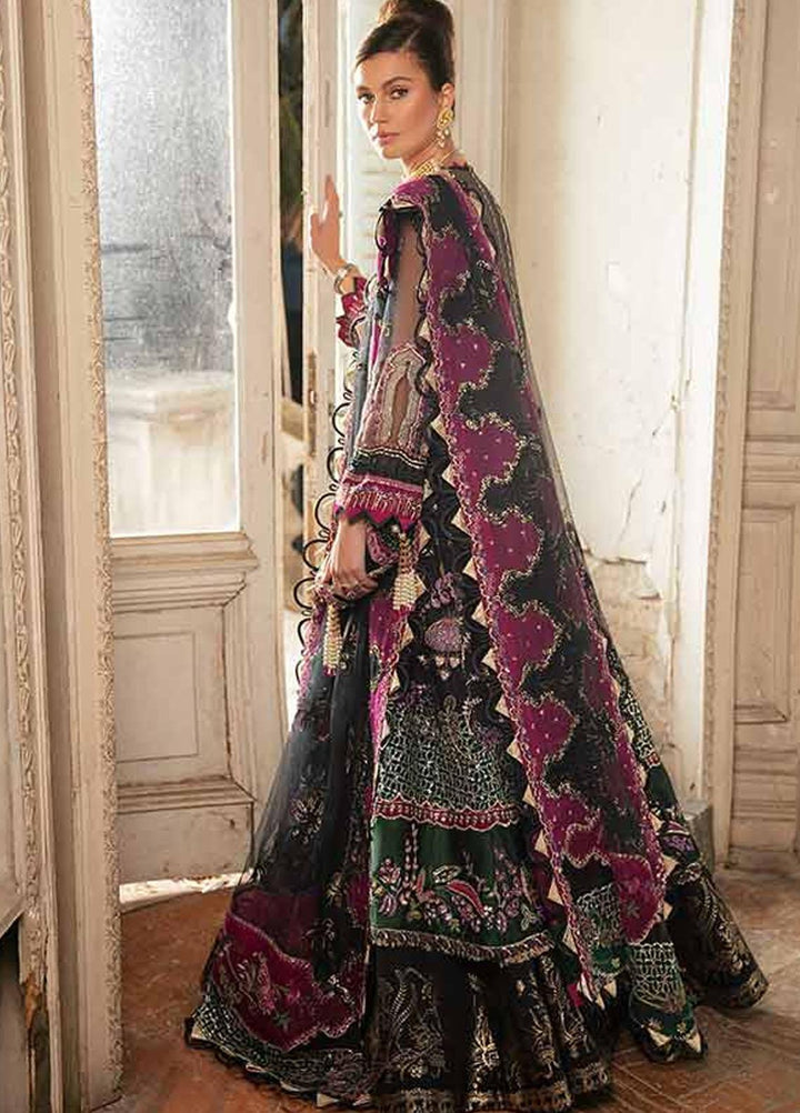 Republic WomensWear Embroidered Net Suits Unstitched 3 Piece RW21WU D-06 (Dahlia Noir) - Luxury Formals Collection