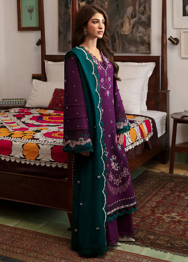 Republic WomensWear Embroidered Khaddar Suits Unstitched 3 Piece RW24W D4 Mirea - Winter Collection