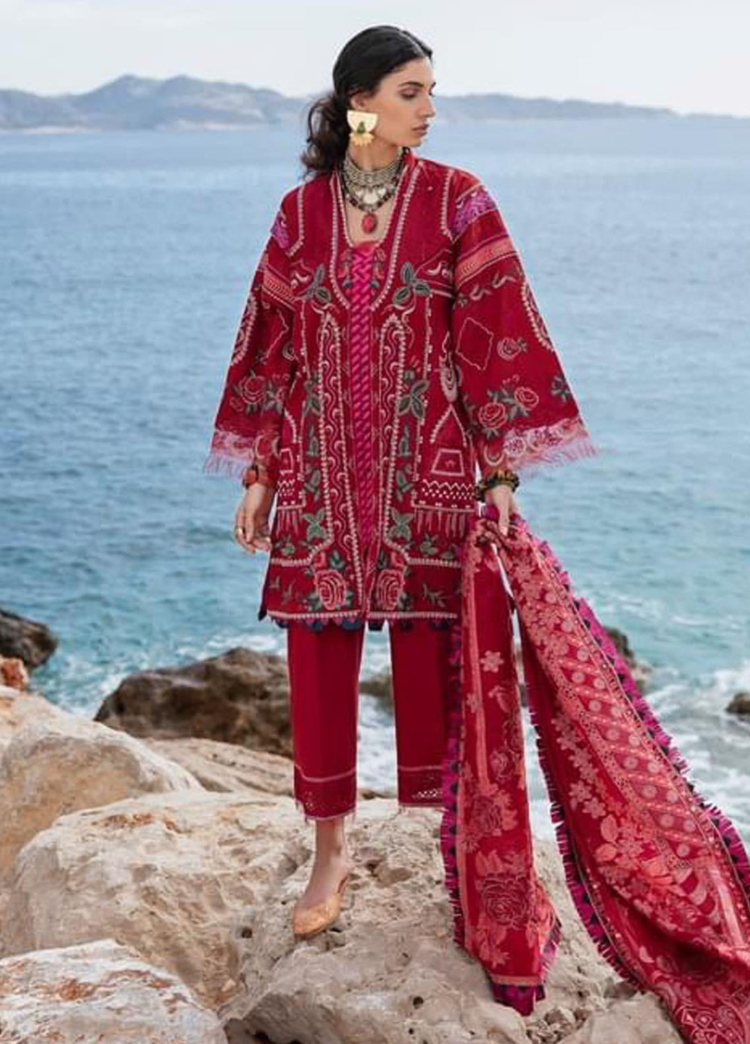 Selene By Republic WomensWear Embroidered Lawn Suits Unstitched 3 Piece RW21S Fatin B - Luxury Collection