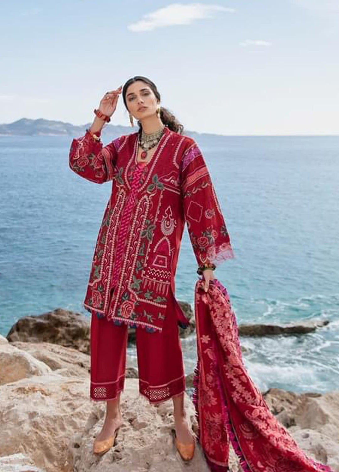 Selene By Republic WomensWear Embroidered Lawn Suits Unstitched 3 Piece RW21S Fatin B - Luxury Collection