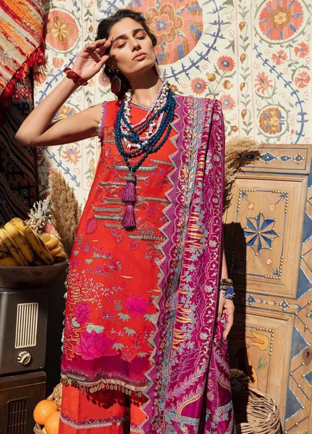 Selene By Republic WomensWear Embroidered Lawn Suits Unstitched 3 Piece RW21S Nargis A - Luxury Collection