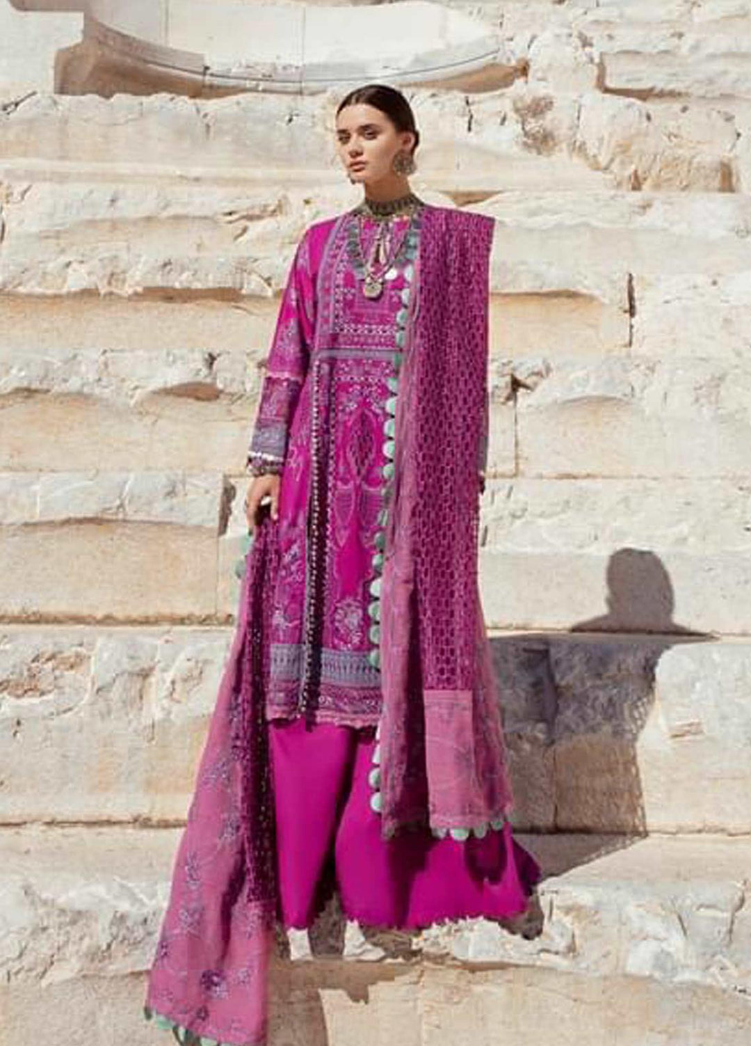 Selene By Republic WomensWear Embroidered Lawn Suits Unstitched 3 Piece RW21S Shahwar A - Luxury Collection