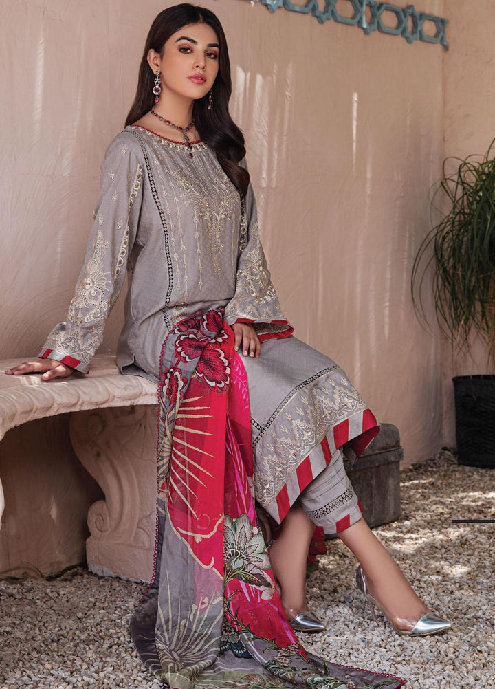 Resham Ghar Embroidered Lawn Suits Unstitched 3 Piece RG21L-2 RGS-05 - Luxury Collection