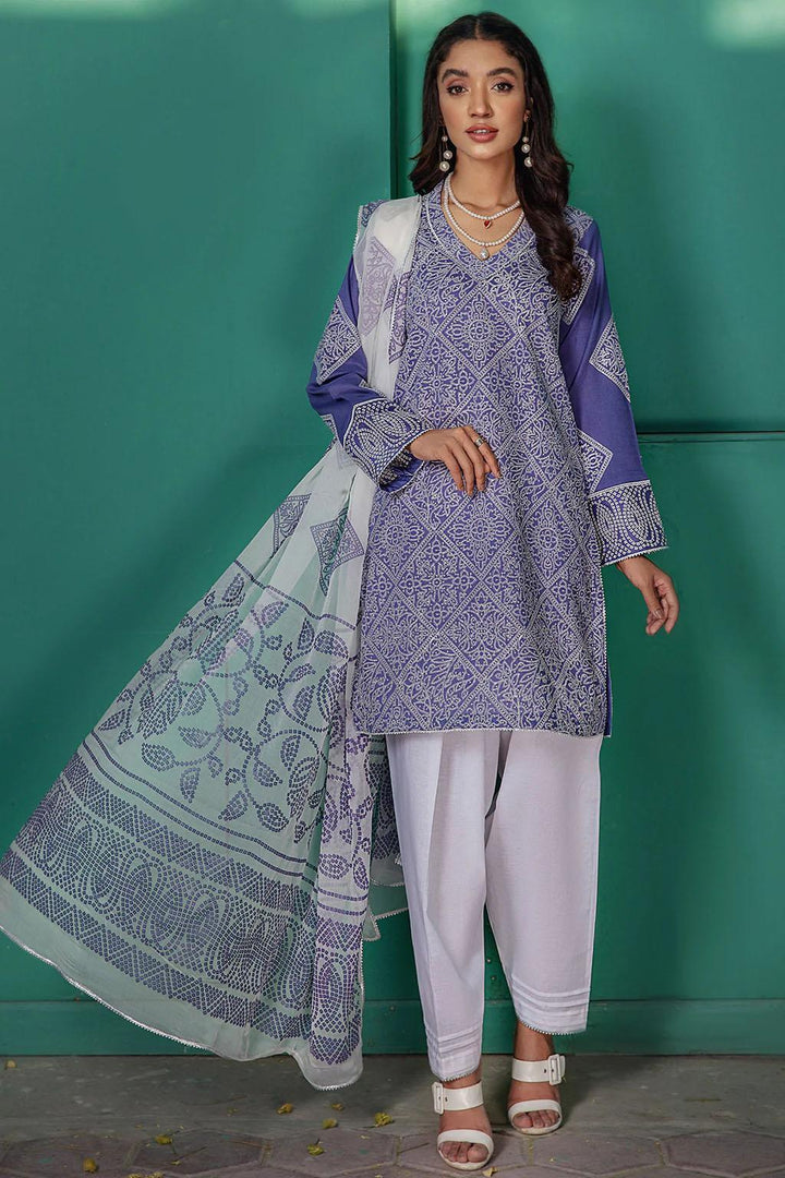 Resham Ghar Embroidered Lawn Suits Unstitched 2 Piece RG22U BRL-01 SLATE CHUNRI - Festive Collection