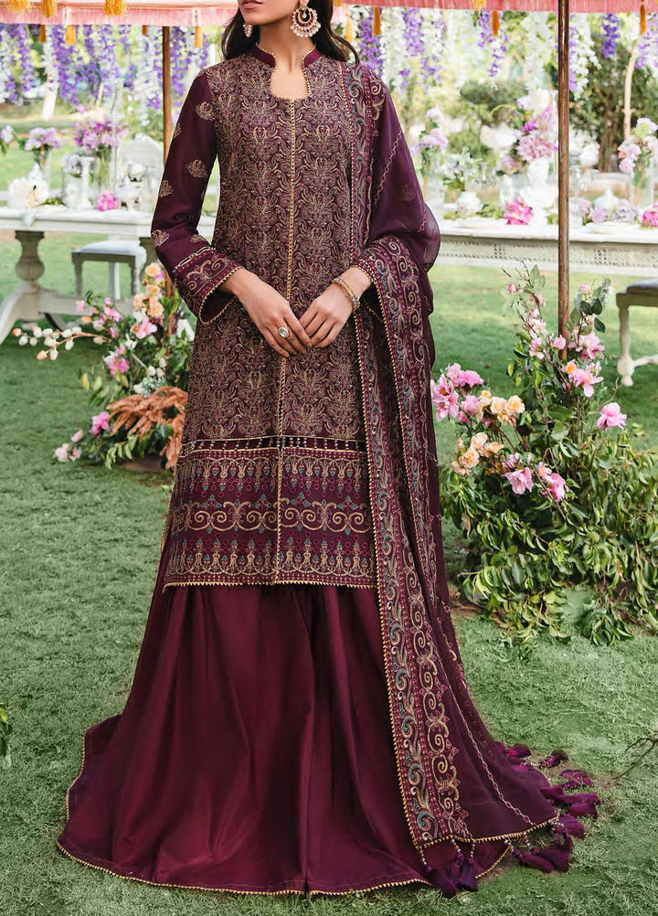 Retro by Salitex Embroidered Chiffon Suits Unstitched 3 Piece ST22RC HC-00039 Mystic - Luxury Collection