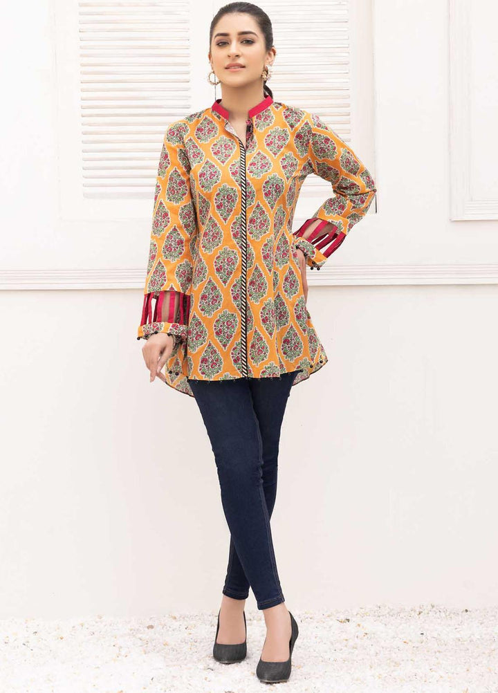 Adan's Libas Printed Lawn Stitched Kurtis D-16