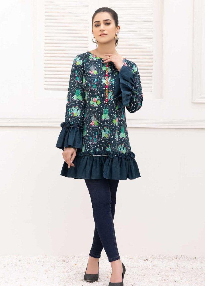 Adan's Libas Printed Lawn Stitched Kurtis D-20
