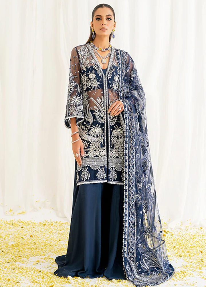 Reveur By Saffron Embroidered Net Suits Unstitched 3 Piece SFR23RV SF-07 Marina - Luxury Collection