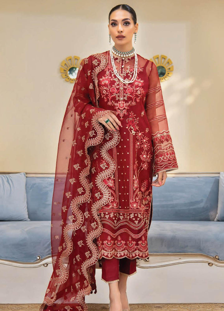 Reveuse By AIK Embroidered Organza Suits Unstitched 3 Piece AIK22R 01 - Winter Collection
