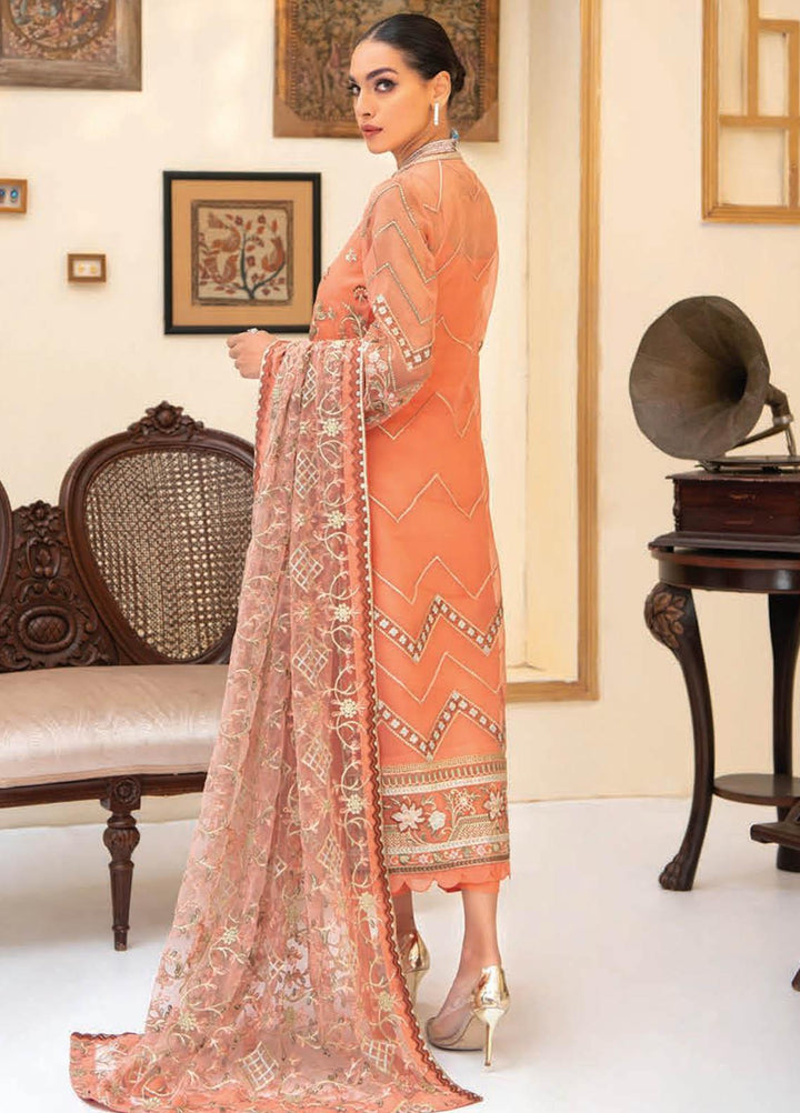 Reveuse By AIK Embroidered Organza Suits Unstitched 3 Piece AIK22R 04 - Winter Collection