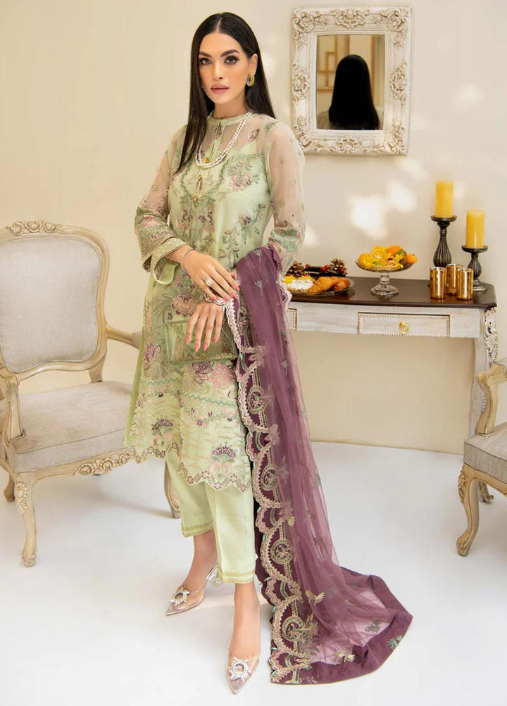 Reveuse By AIK Embroidered Organza Suits Unstitched 3 Piece AIK22R 03 - Winter Collection