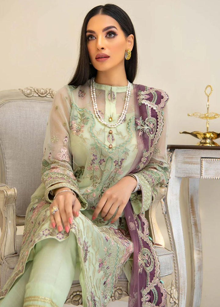 Reveuse By AIK Embroidered Organza Suits Unstitched 3 Piece AIK22R 03 - Winter Collection