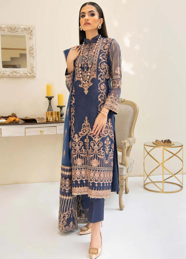 Reveuse By AIK Embroidered Organza Suits Unstitched 3 Piece AIK22R 08 - Winter Collection